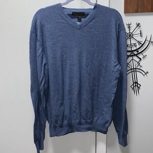 Sebastian Cooper Men's Light‎ Blue Sweater V-neck Cotton Cashmere